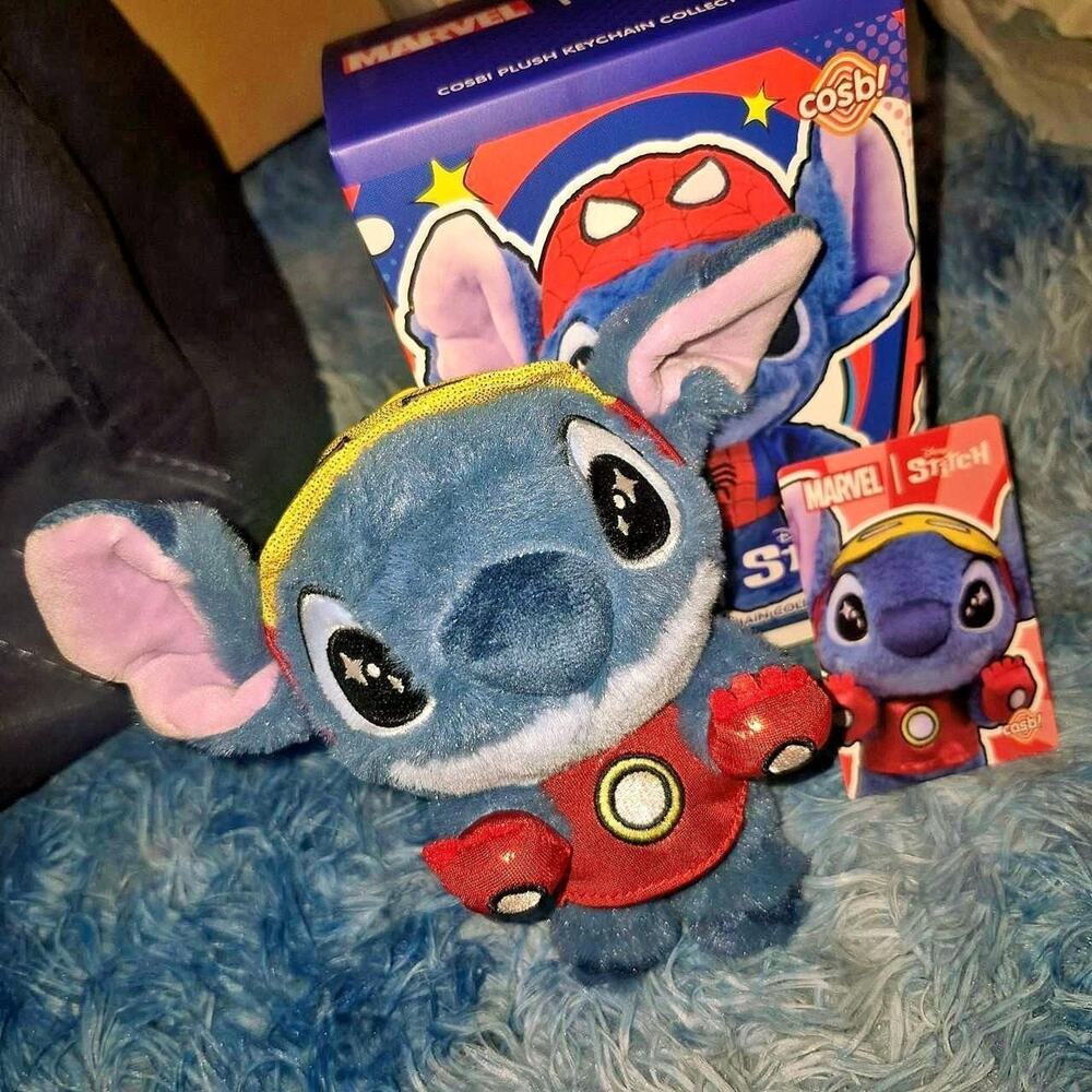 Stitch marvel plush keychain pendant Iron man